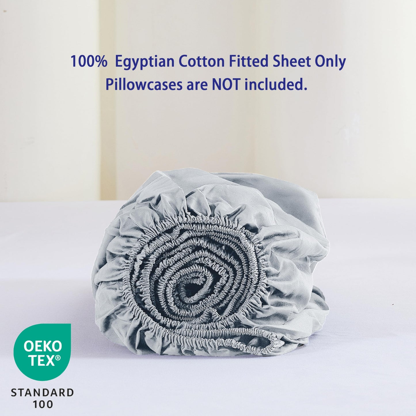 2 Pack Queen Fitted Sheets Only, 100% Egyptian Cotton, Super Soft 600 Thread Count Sateen, 16" Deep Pocket Bottom Sheets, Breathable Hotel Quality, Durable All-Around Elastic, Grey