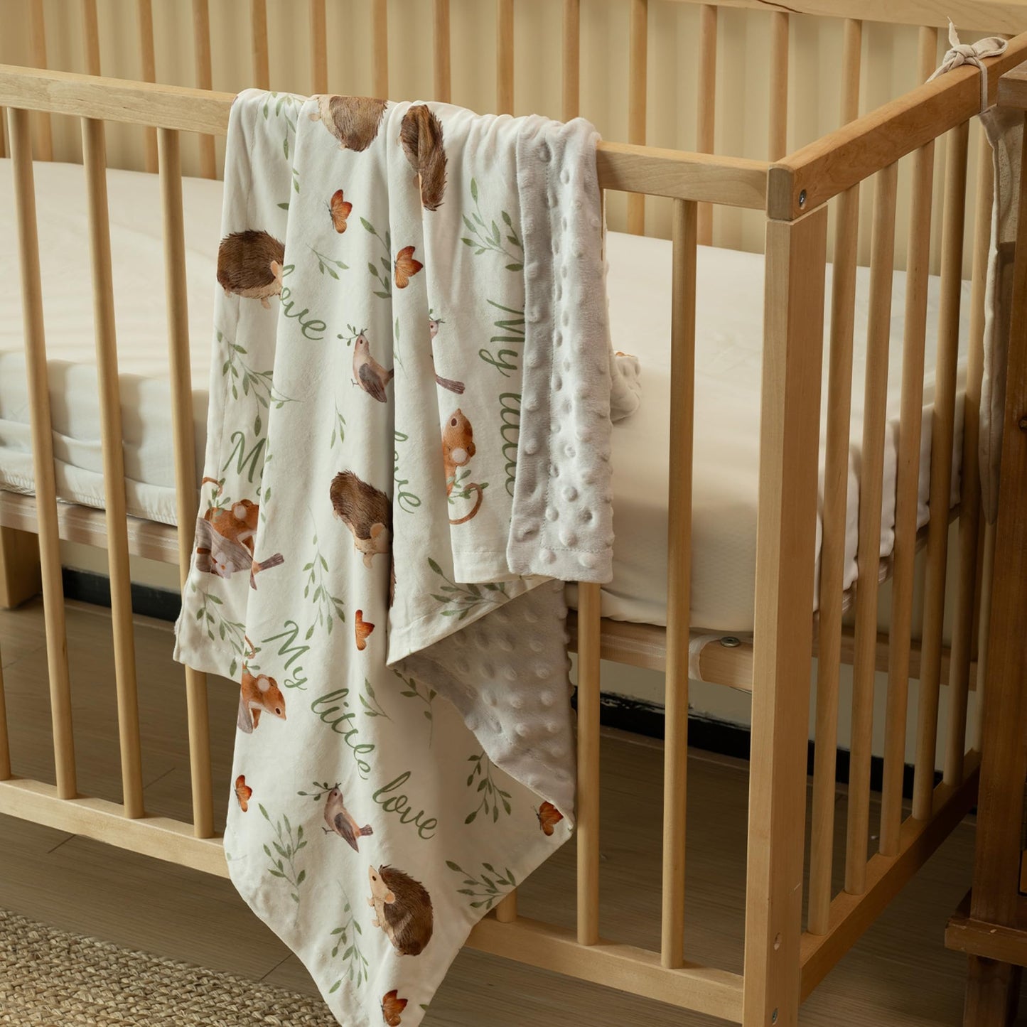 CIVARUA KIDS Baby Blankets for Newborn - Nursery Minky Blankets Super Soft for Boys Girls, Infant Toddler Blanket with Double Layer Dotted Backing for Baby Crib Stroller, 30 x 40 Inch, Animal World