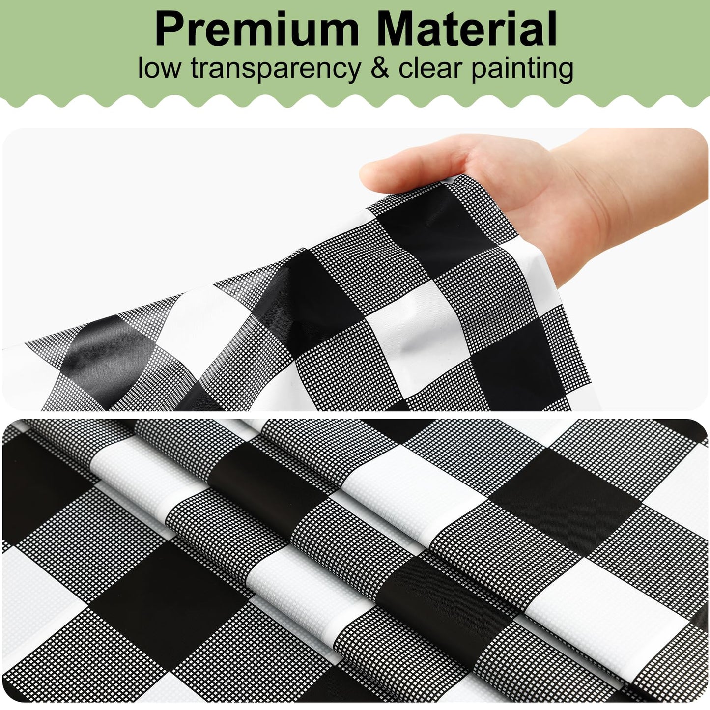 misaya 3 Packs Buffalo Disposable Table Cloth, 54 x 108 Inch Waterproof Plastic Tablecloth, Rectangle Black and White Checkered Table Covers for Picnic, Birthday, Party, Back to School