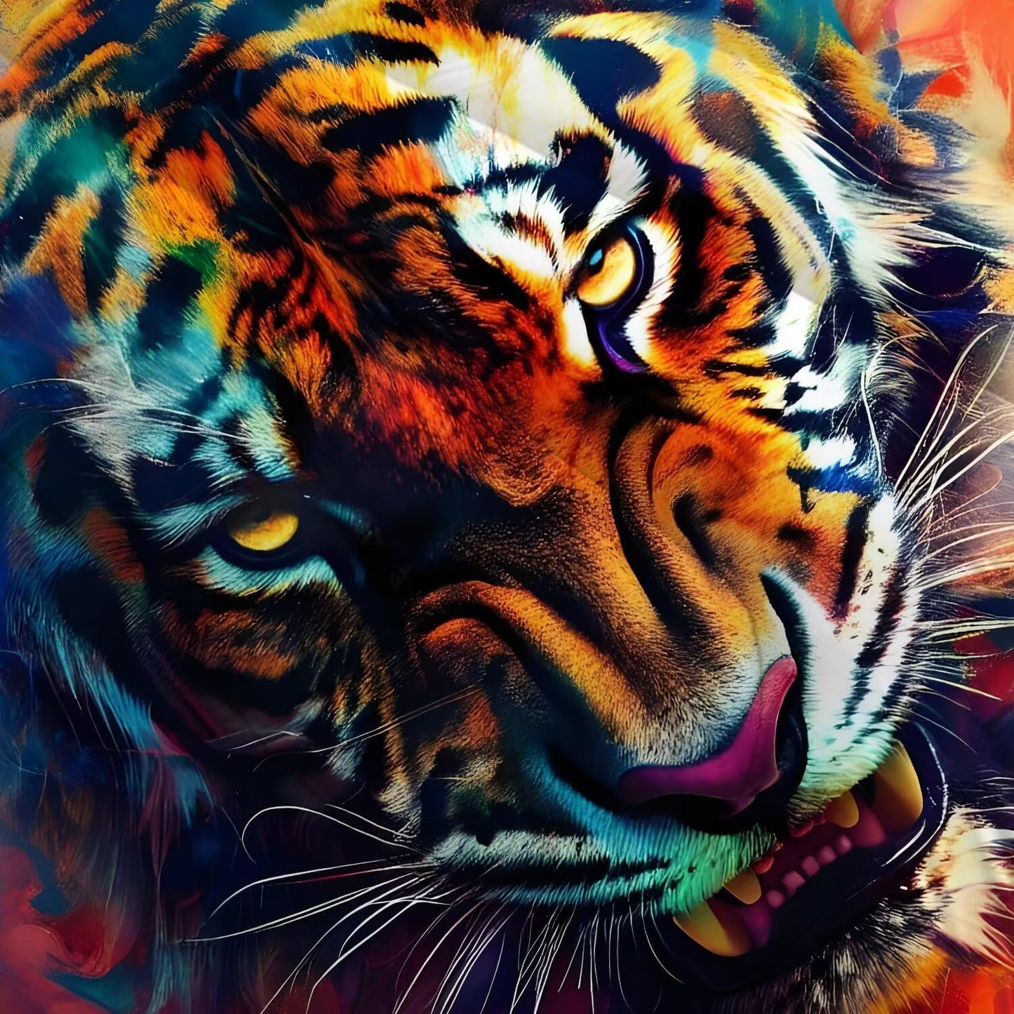VTKON Tiger Print Bedding Set Queen for Kids Boys Tie Dye 3D Animal Print Bedding Comforter Cover Wildlife Tiger Theme Bedding Set Microfiber 3 Pcs with 1 Comforter and 2 Pillowcases
