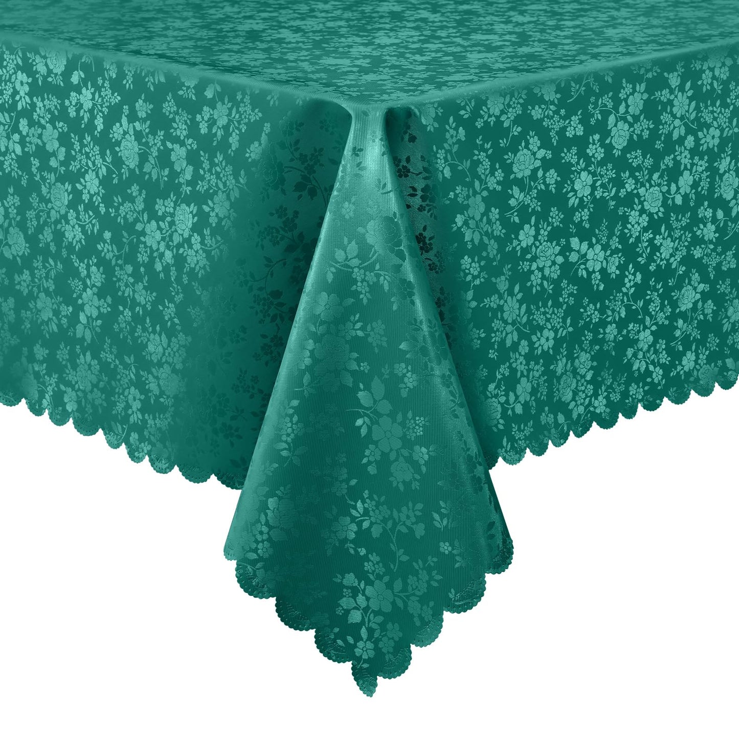 Smiry Rectangle Table Cloth, Waterproof Heavy Duty Vinyl Tablecloths, Wipeable Washable Table Cover for Kitchen and Dining Room (Christmas Green, 60" X 102")