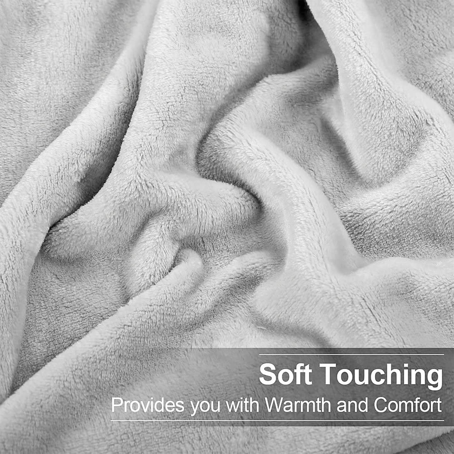 EASELAND Soft King Size Blanket All Season Warm Microplush Lightweight Thermal Fleece Blankets for Couch Bed Sofa,90x108 Inches,Silver Gray