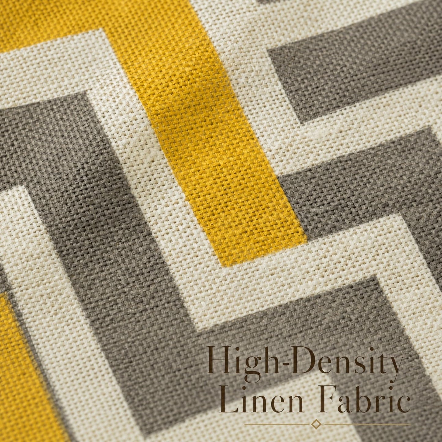 YUNNKEEY Pillow Covers 18x18 Set of 4, Modern Sofa Throw Pillow Cover, Decorative Home Outdoor Linen Fabric Geometric Pillow Case for Couch Bed Car 45x45cm, Yellow