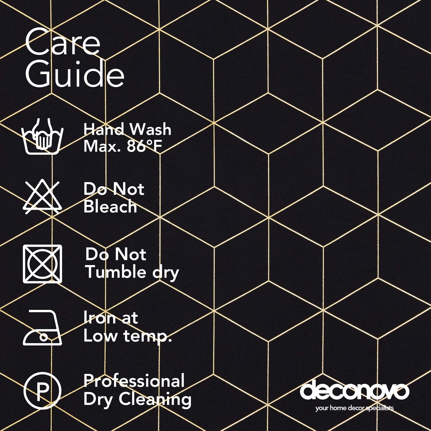 Deconovo Grommet Blackout Curtains, Room Darkening Gold Diamond Drapes, 2 Panels, Black, 42W x 95L Inch, for Bedroom and Living Room