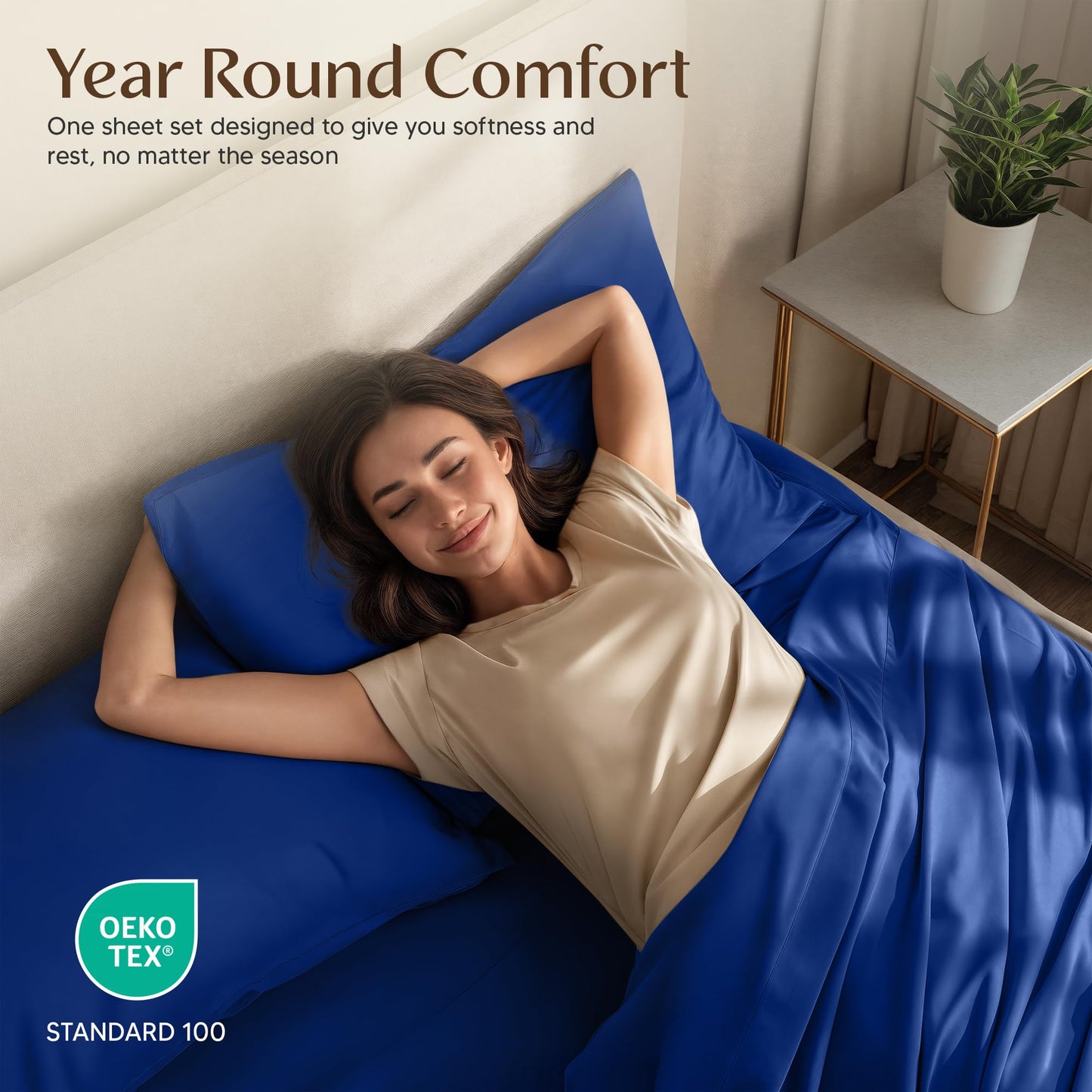 Utopia Bedding Queen Size Sheet Set – 4 Piece Bed Sheets, Soft and Breathable Microfiber, Includes 1 Fitted Sheet, 1 Flat Sheet and 2 Pillowcases – Oeko Tex (Royal Blue)