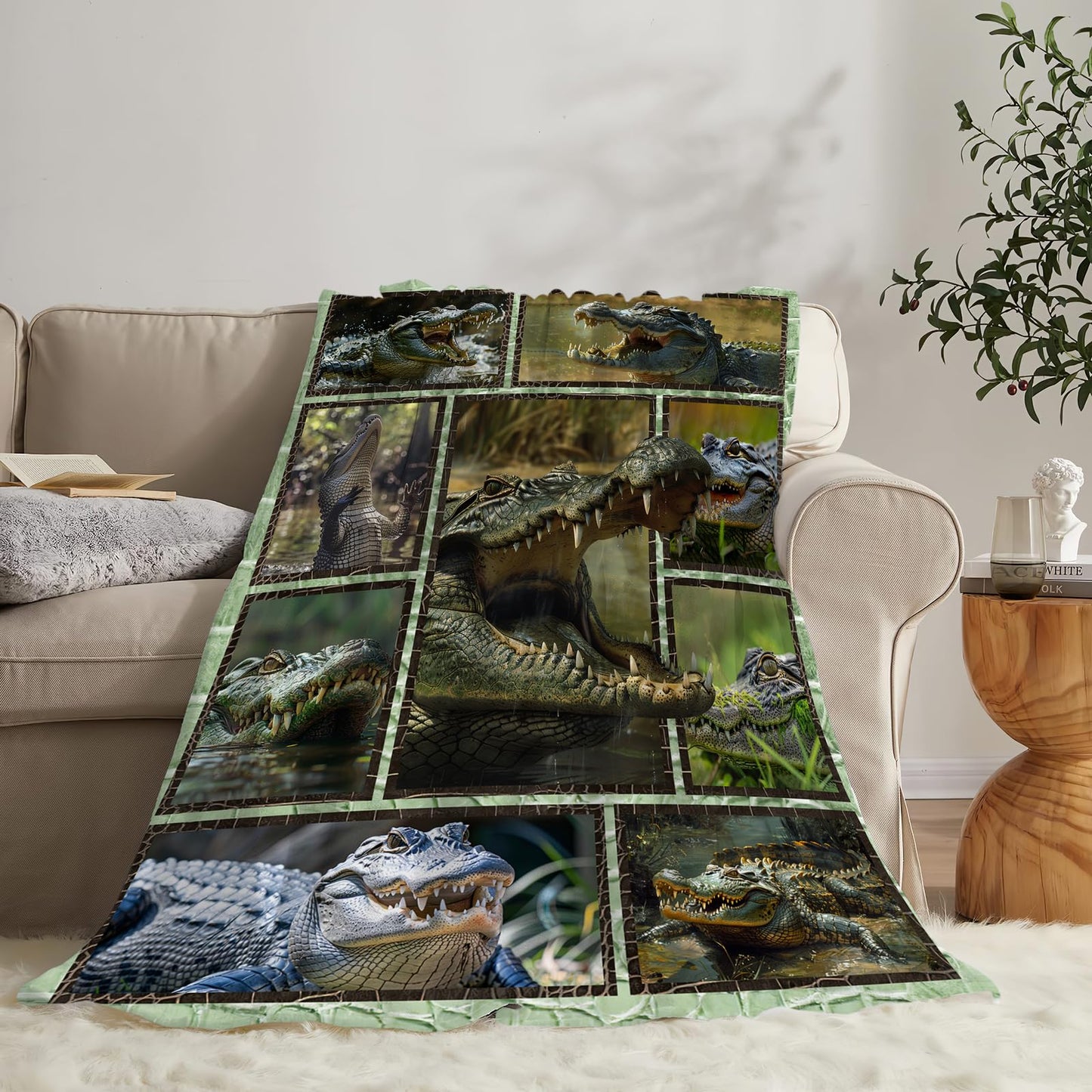 Baegopa Crocodile Blanket Alligator Throw Blanket 50"X40"