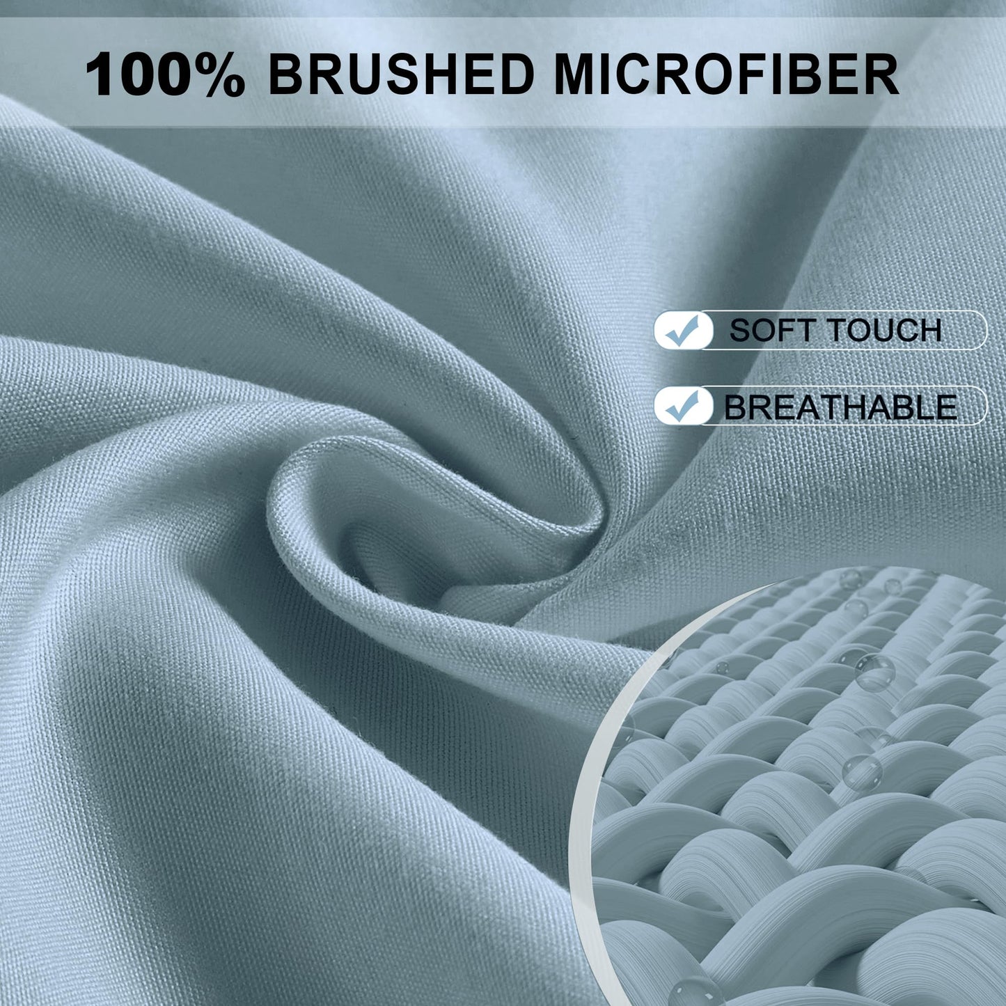 FreshCulture Queen Fitted Sheet - Hotel Quality, Ultra Soft & Breathable Brushed Microfiber, Deep Pocket, Cooling Fitted Sheets for Queen Size Bed (Sky Blue)
