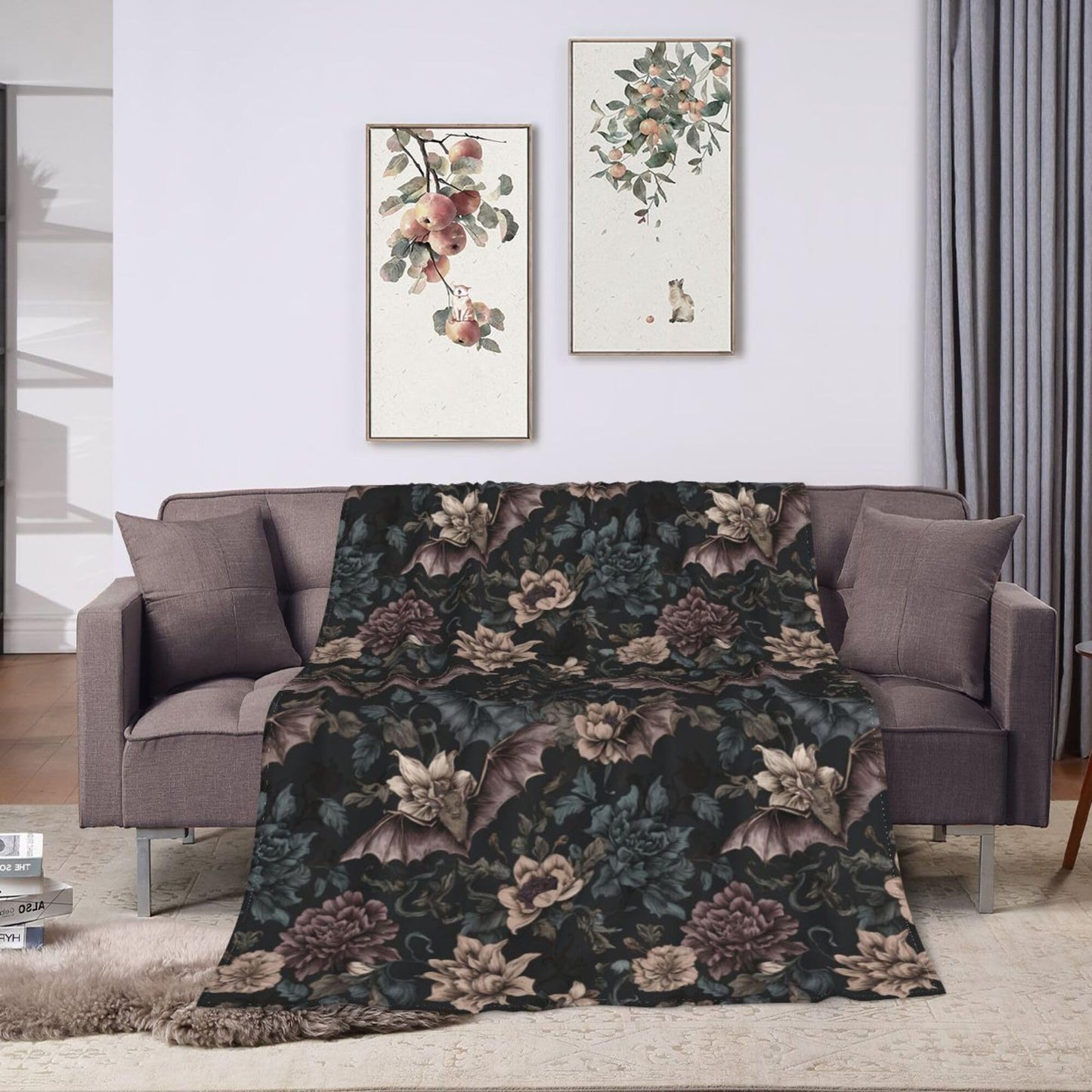 Gothic Blanket Gothic Decor Cozy Throw Super Soft Plush Flannel Fleece Blanket Gift for Kids Adults Men Women Ultra Warm & Lightweight Flannel, 50"X40"