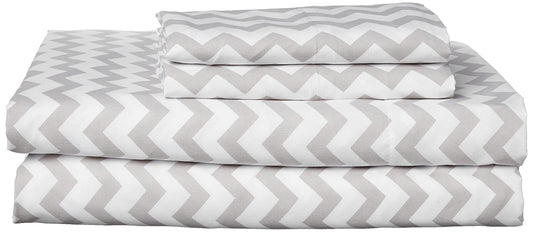 King Size Sheets - Breathable Luxury Bed Sheets with Full Elastic & Secure Corner Straps Built In - 1800 Supreme Collection Extra Soft Deep Pocket Bedding Set, Sheet Set, King, Chevron Gray