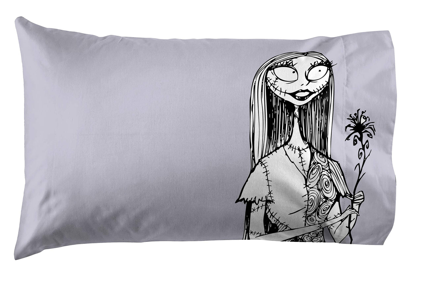 Jay Franco Kids Sheet Set with Fitted, Flat Sheets & Pillow Cover - Ultra-Soft Bedding with Pillowcase for Room Decor, White - Nightmare Before Christmas, 4 Piece Full