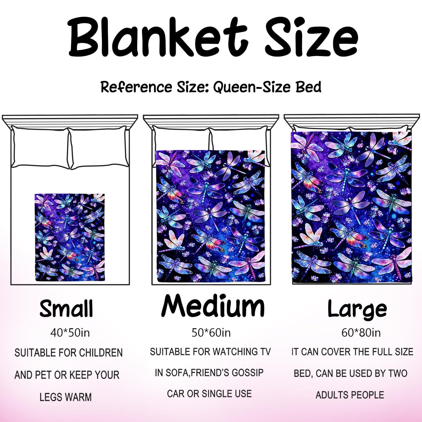 Dragonfly Blanket Gifts for Women Girls Soft Flannel Dragonfly Throw Blanket Merch Stuff Decor for Dragon Fly Lovers 50"X 40"