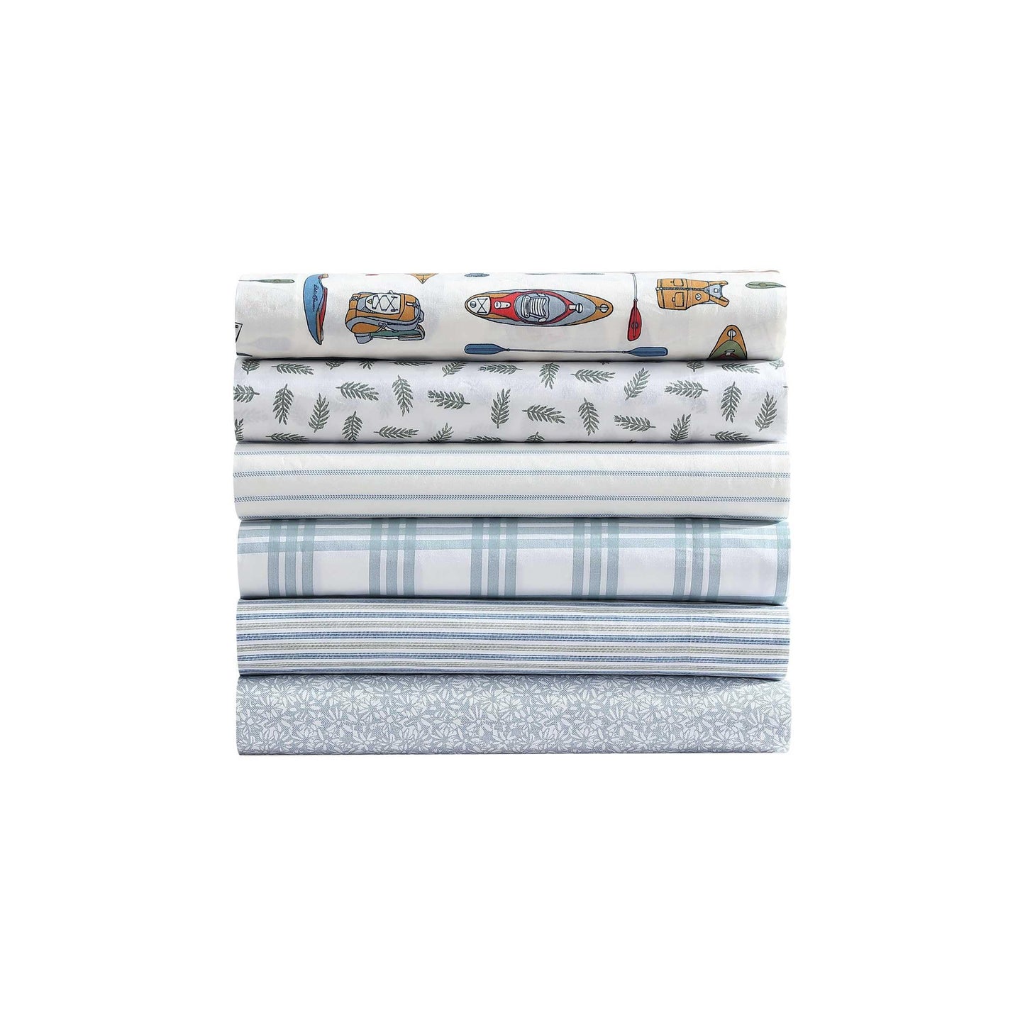 Eddie Bauer - Twin Size Sheet Set, 100% Cotton Percale Bedding, Crisp & Breathable Bed Sheets with Pillowcase, Fully Elastic Fitted Sheet, Deep Pocket Fit (Essential Stripe)