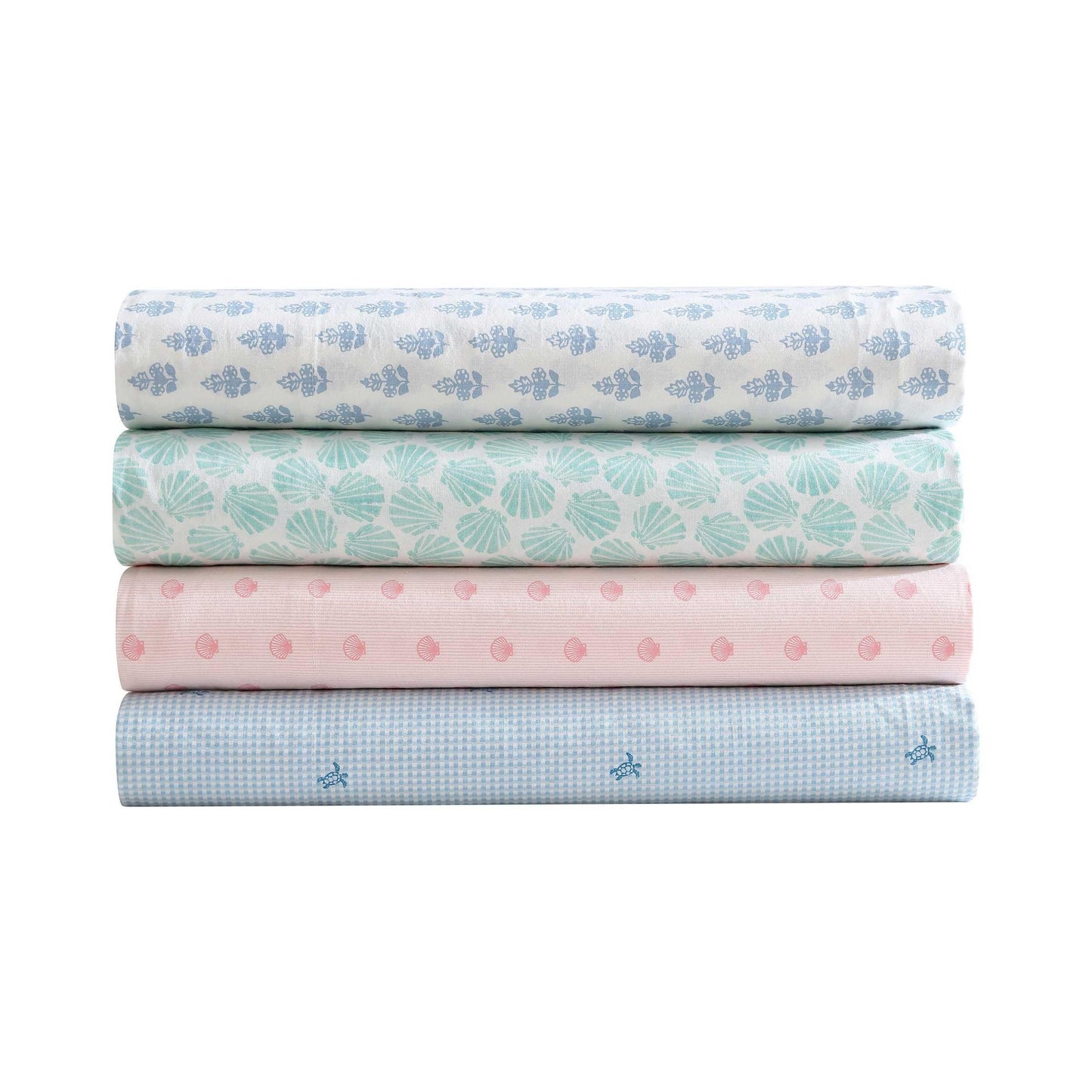 Laura Ashley - King Sheets, Cotton Percale Bedding Set, Lightweight & Breathable Home Decor (Turtle Gingham Blue, King)