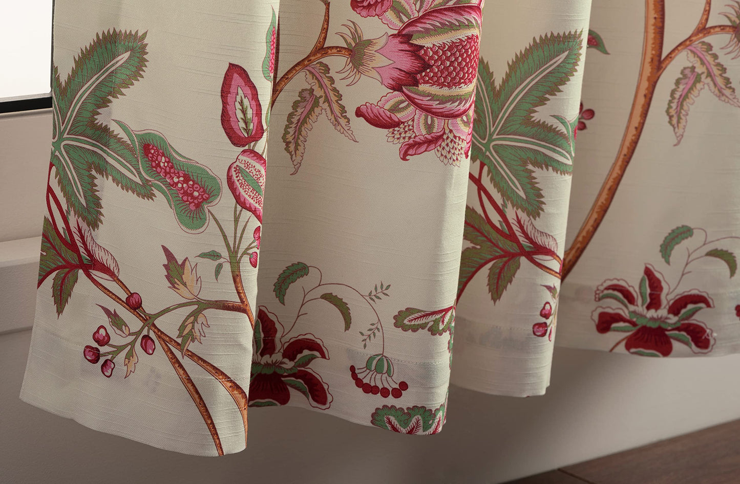 Maison d' Hermine Curtains for Living Room 100% Cotton 96 inch Length One Panel Light Filtering Curtains for Windows with Rod and Loop Pockets Spring Summer (Chantilly, 50" W x 96" L)