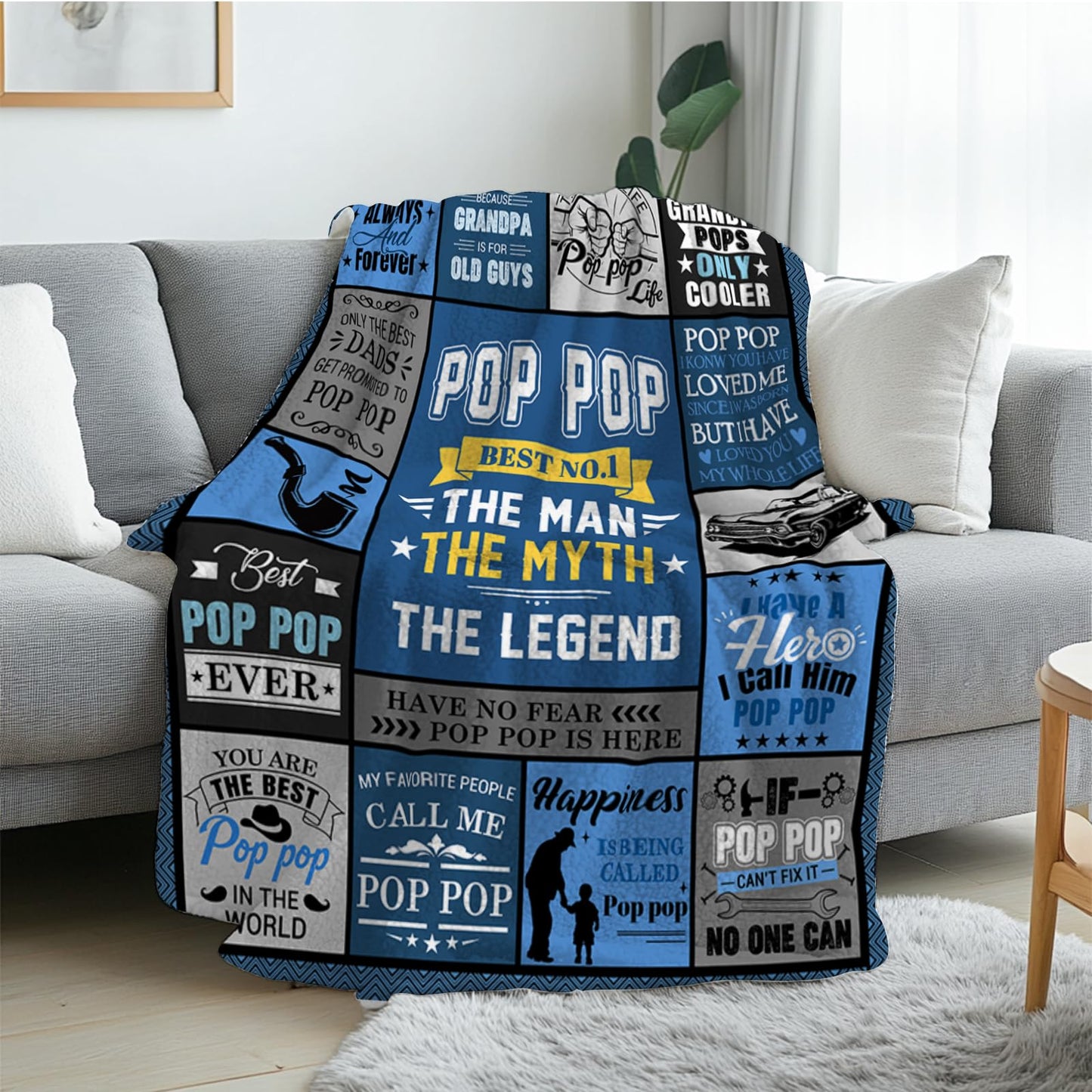 Grandpa Blanket Gift from GrandFriend, Blanket Gifts for Grandpa, Birthday Gift for Grandfather, Flannel Blankets for Couch, Sofa, Travel, Gifts for Christmas Thanksgiving Day or Father's Day 50x60in