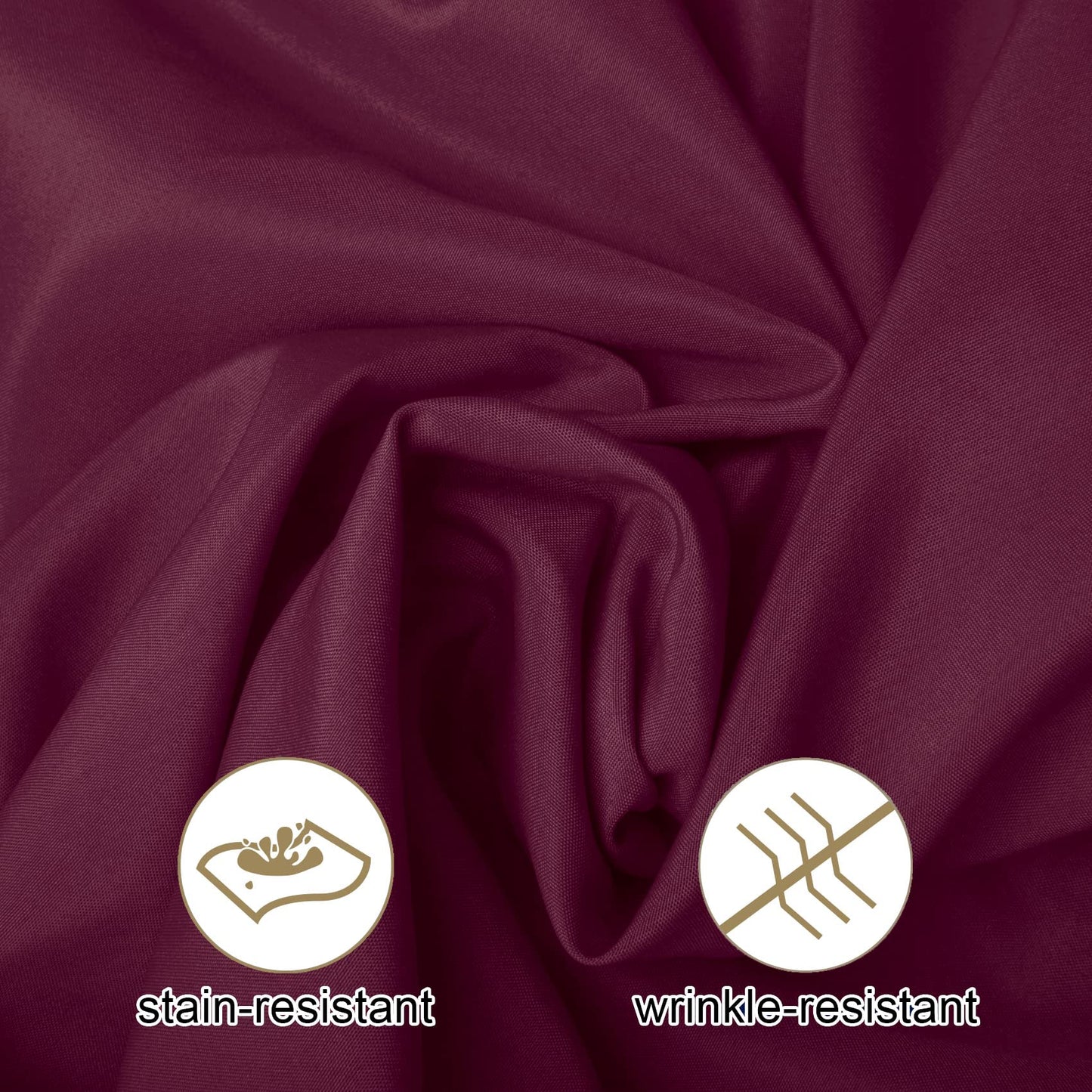 Ascoza 2pack 90x156 Inch Burgundy Rectangular Tablecloth 6 Feet Table Cloth in Polyester Fabric for Wedding/Banquet/Restaurant/Parties