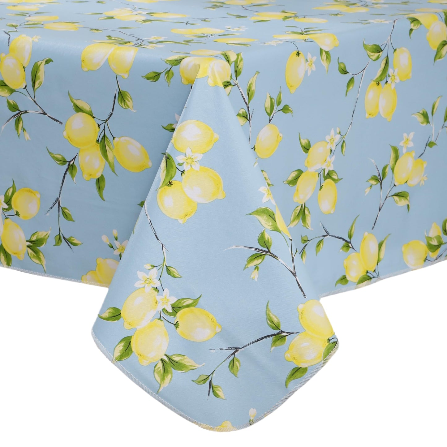 Walrus Heavy Duty Vinyl Tablecloth with Flannel Backing Waterproof Oil-Proof Plastic Table Cloth Stain-Resistant Wipeable Rectangle or Square Table Cover for Indoor and Outdoor (Lemon, 54x54 Inch)