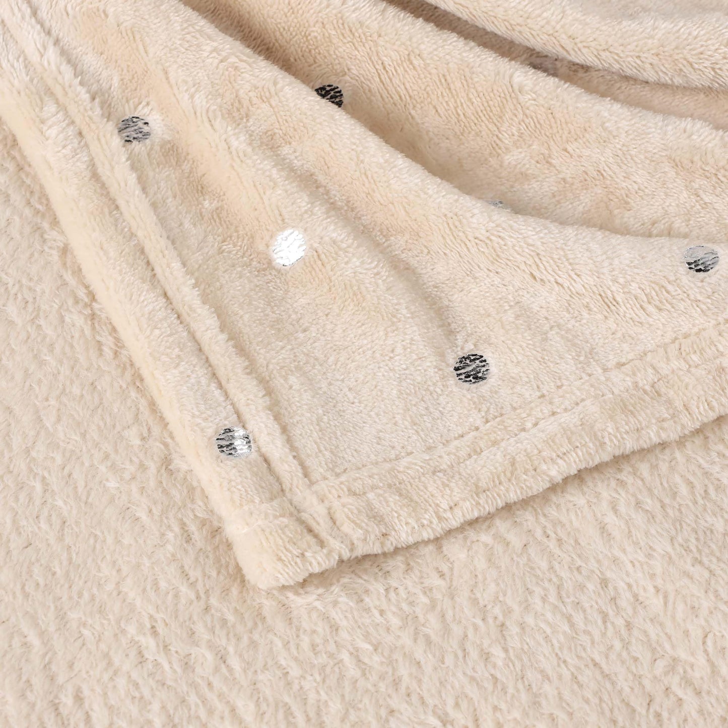 Superior Fleece Blanket, Plush, Fluffy, Soft, Decorative Blankets for Bedroom, Sofa, Fuzzy Bedding, Cute Woven Room Decor, Beautiful Cover, Comfort Essentials, Polka Dot, King, Linen
