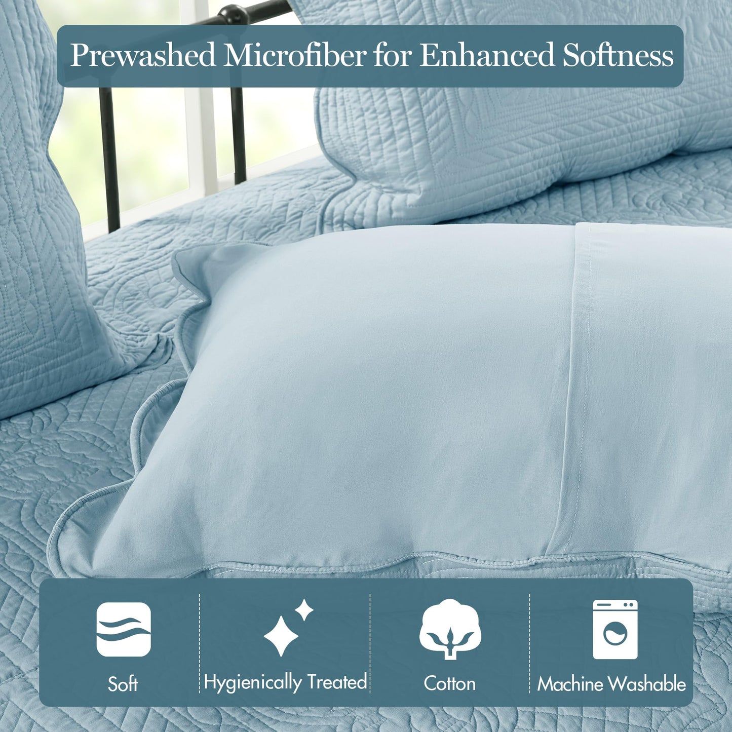 Madison Park Daybed Cover Set Damask Quilted Cover for Daybeds, All Season, Pre-Washed Cotton-Filled Coastal Bedding with Scallop Edge, Shams, Bedskirt, Décor Pillows, Tuscany, 39"x75", Blue 6 Piece