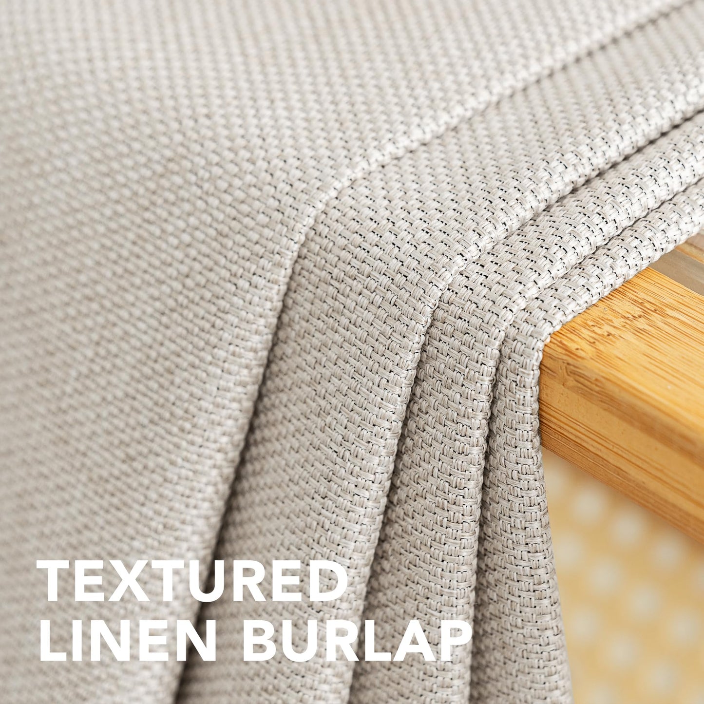 H.Versailtex Ultra Sleep Energy Saving Rich Linen Grommet Window Curtains for Spring Season, Room Darkening Curtain Panel for Bedroom, 52 by 63 Inch- Ivory Single Panel
