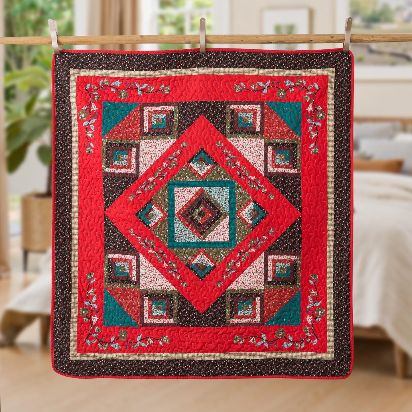 BEDIFANY Queen Size Quilt Set - Cotton Bedspreads Queen for Bed - Lightweight Farmhouse Queen Quilt Bedding Sets for All Seasons, 3 Pieces