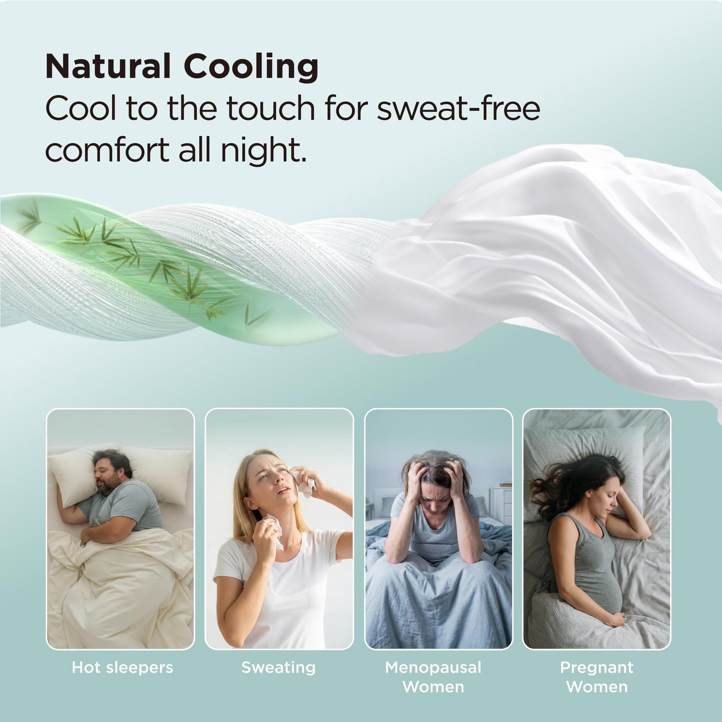 Bedsure Full Size Fitted Sheet Only, 100% Rayon Derived from Bamboo, Breathable Soft, PureWoven Cooling Bottom Sheet for Hot Sleepers, Deep Pocket Up to 18", with 4 Elastic Corner Straps, Grey