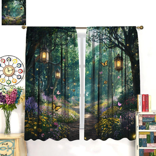 UFUH Fantasy Forest Curtains,Nature Spring Scenery Landscape Blackout Window Treatments for Bedroom Living Room,2 Panels Set Total Size 42 x 45 Inch