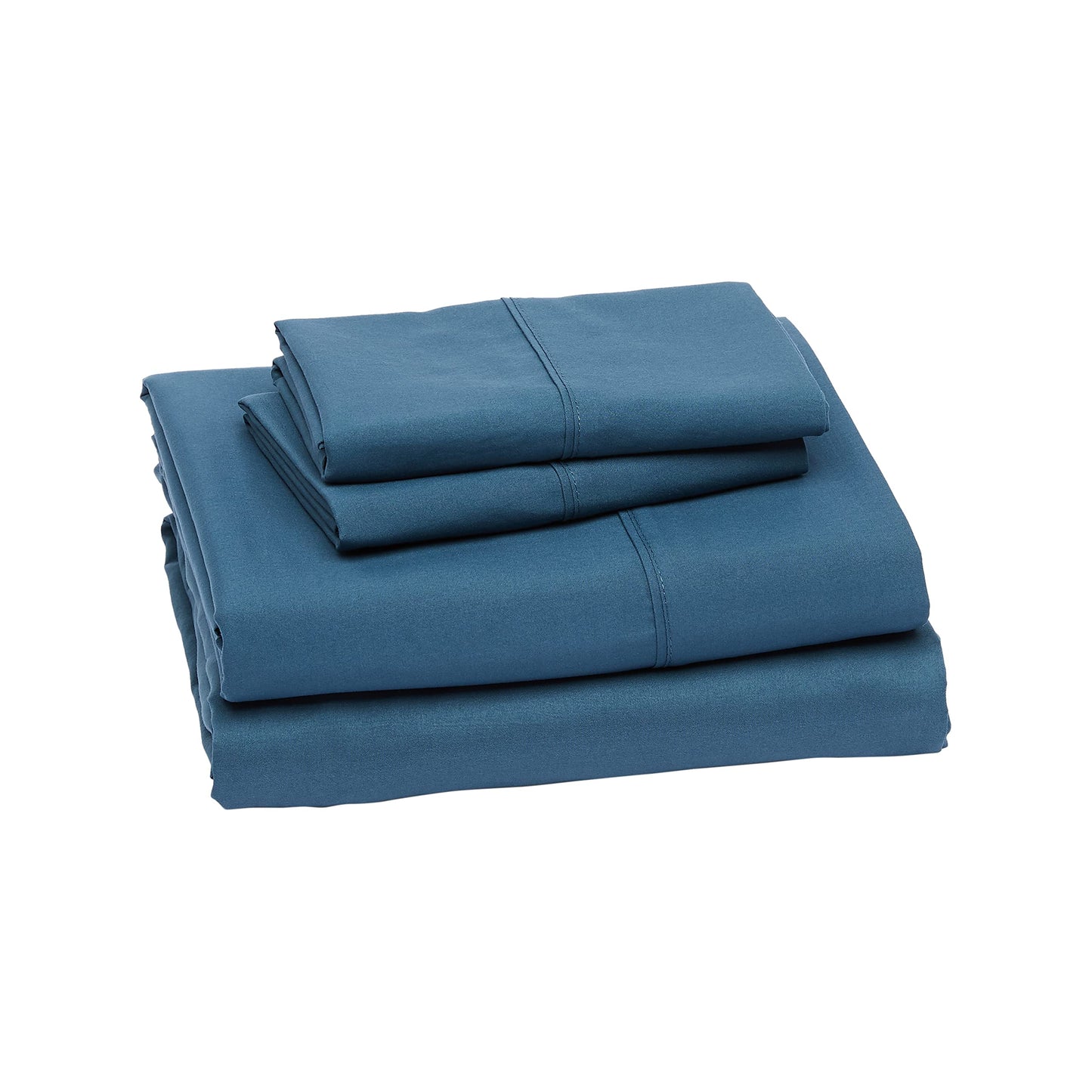 Amazon Basics Lightweight Super Soft Easy Care Wrinkle Resistant Microfiber 4-Piece Bed Sheet Set with 14-Inch Deep Pockets, Full, Dark Teal, Solid