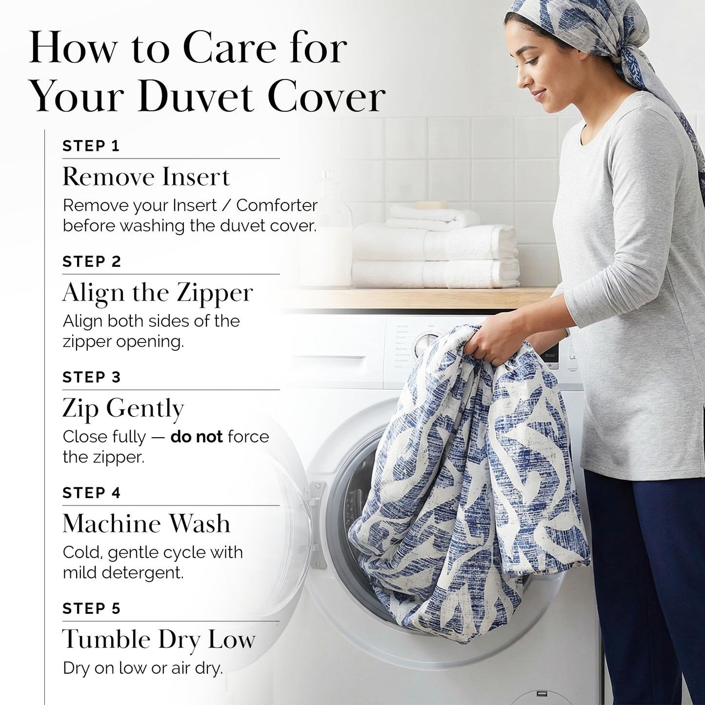 Southshore Fine Living, Inc. Oversized California King Duvet Cover Set - Printed Blue Duvet Cover King Size - Pet Hair Resistant Bedding, Fade Resistant, Zipper Closure - 2 Pillow Shams - Khari Blue