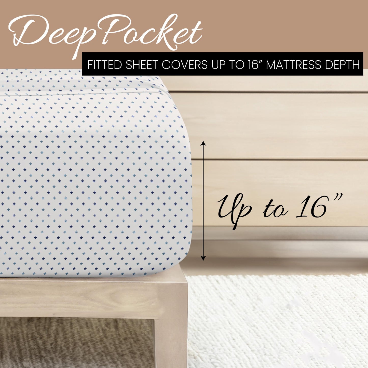 Linen Market 4 Piece Full Bedding Sheet Set (Navy Blue Lilies) - Sleep Better Than Ever with These Ultra-Soft & Cooling Bed Sheets for Your Full Size Bed - Deep Pocket Fits 16" Mattress