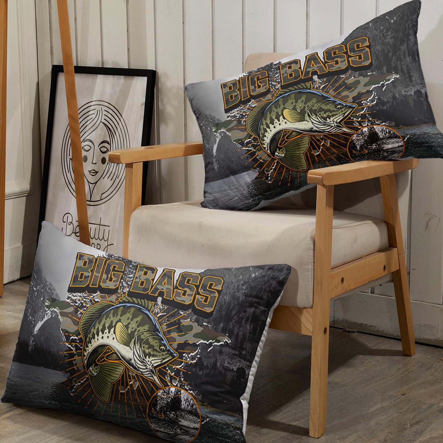 AILONEN Big Pike Fish Sheet Set,3Pcs Hunting and Fishing Pattern Bedding Sets for Kids Boys Twin XL Size,Camouflage Underwater Animals Deep Pocket,Soft Microfiber,1 Bed Sheets Set + 2 Pillowcases