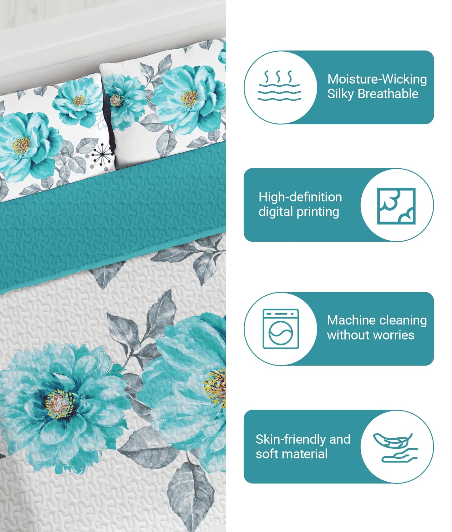 CozyCreatures Vintage Boho Mint Green King Light Comforter Set, 9-Piece Bed in a Bag with Curtains, Brushed Microfiber Bedspread Set with Matching Curtains for Master Bedroom, Machine Washable