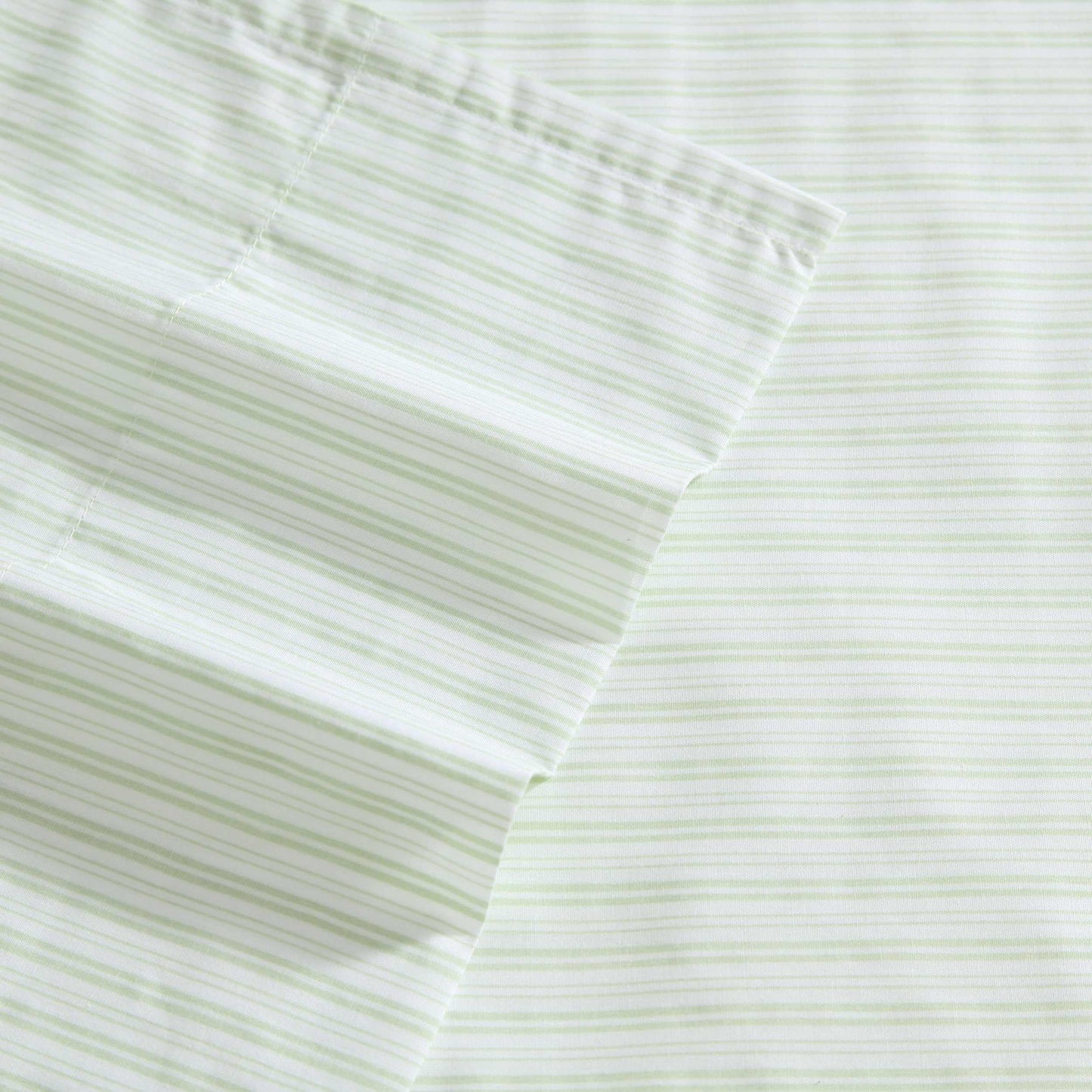 Laura Ashley – Twin Size Sheet Set, Crisp & Lightweight Cotton Percale Bedding with Fitted Sheet and Pillowcase, Striped Room Decor, Deep Pocket, College Dorm Room Essentials (Bedford Skinny Green)