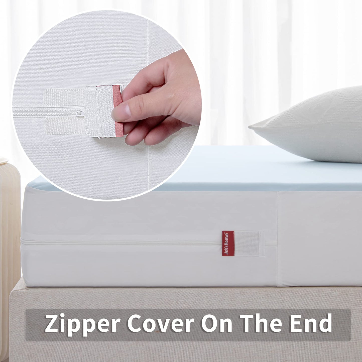 JET'S HOME Twin Zippered Mattress Encasement - 6 Sided Waterproof Mattress Protector with Zipper - Machine Washable Mattress Cover Fits 10-15 Inches