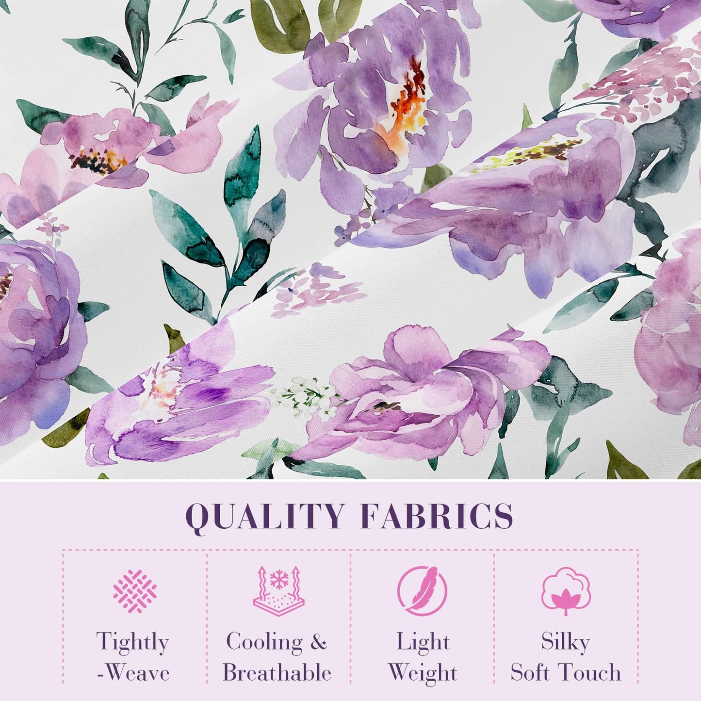 YIYEA Floral Sheets Queen Size, Premium Double Brushed Microfiber Bed Sheet Set for All Season, Soft Breathable, 16" Deep Pocket, Shrinkage and Fade Resistant, 4PC, Queen