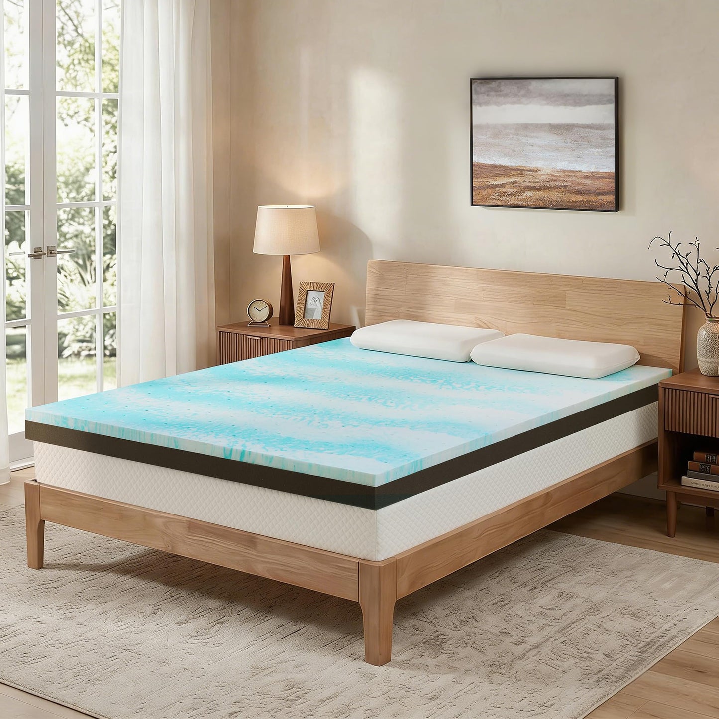 Erdoru Firm to Extra Firm Mattress Topper Twin Size 3 Inch, Pain Relieving Foam Bed Topper for Extra Support, Gel Memory Foam&High-Density Foam Mattress Pad, CertiPUR-US Certified