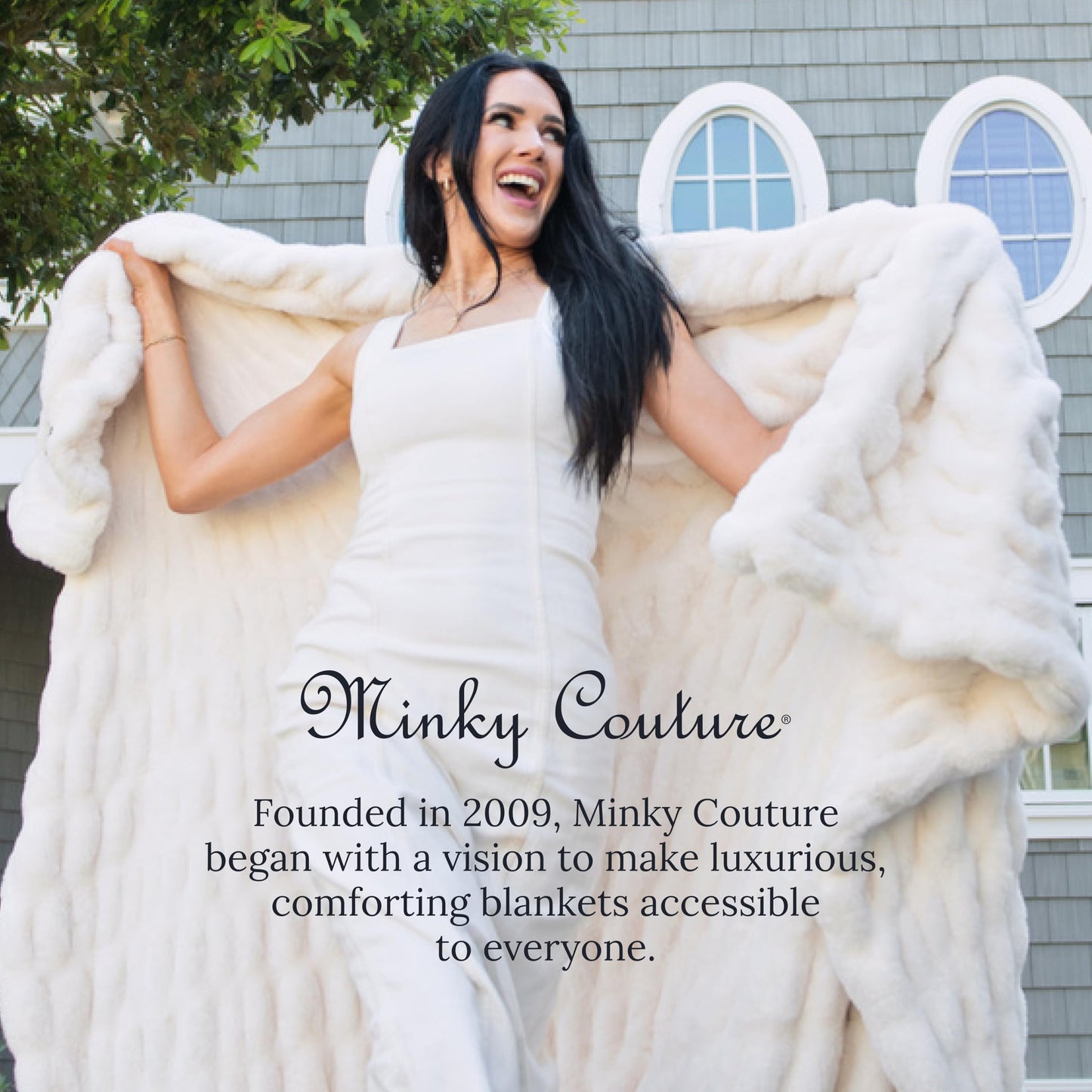 Minky Couture Hugs Blanket - Extra Plush Blanket for Premium Gifting - Stretchy Bubbled Cozy Throw - Silky Smooth - Durable & Machine-Washable - Travel-Friendly - Adult, Cream