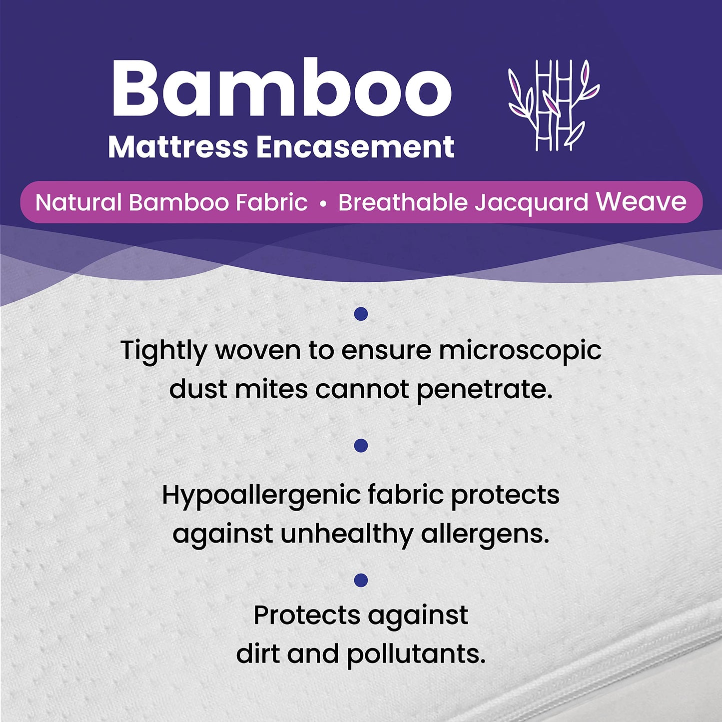 Queen Size Waterproof Bamboo Mattress Encasement by Slumberfy - Premium Skin-Safe Mattress Protector with 360° EZ Zipper, Lab-Tested Bed Bug, Zippered Encasement (60x80 in)