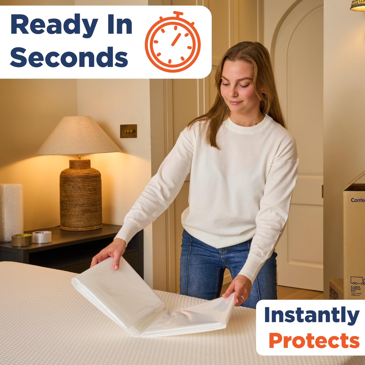 Queen Mattress Bags for Moving, Queen Mattress Bag for Storage, Plastic Cover for Bed Storage & Disposal, Matress Bag Protector XL - 60 x 100 x 14 inch