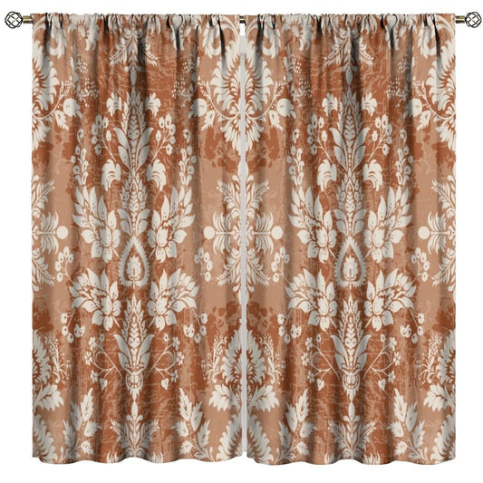 Nanacur Abstract Damask Curtains, Floral Paisley Geometric Ethnic Pattern Aztec Style Window Drapes, for Kitchen Living Room Bedroom 42" W X 45" L (Decorative)