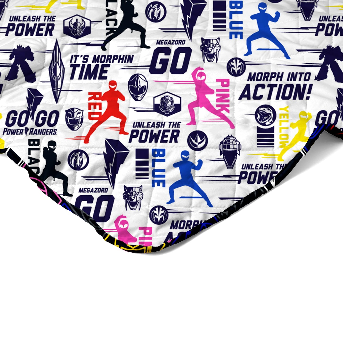 Northwest Power Rangers Core Quilted Blanket, Comfy Throw, Adults Boys Girls, Soft Lightweight Bedding for Bed, or Couch, 60 x 80 inches