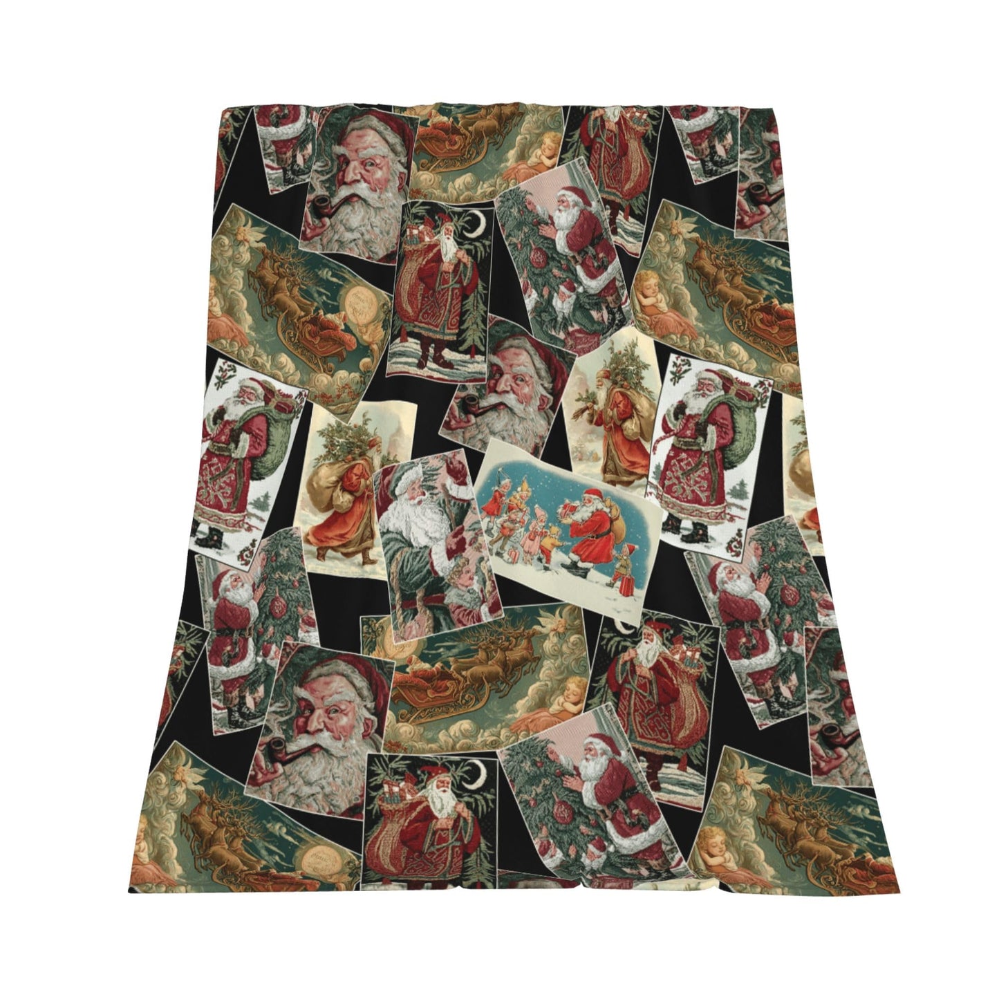 Vintage Santa Claus Flannel Throw Blanket Soft Cozy Blanket for Living Room Couch Sofa Bed 50 x 60 Inches