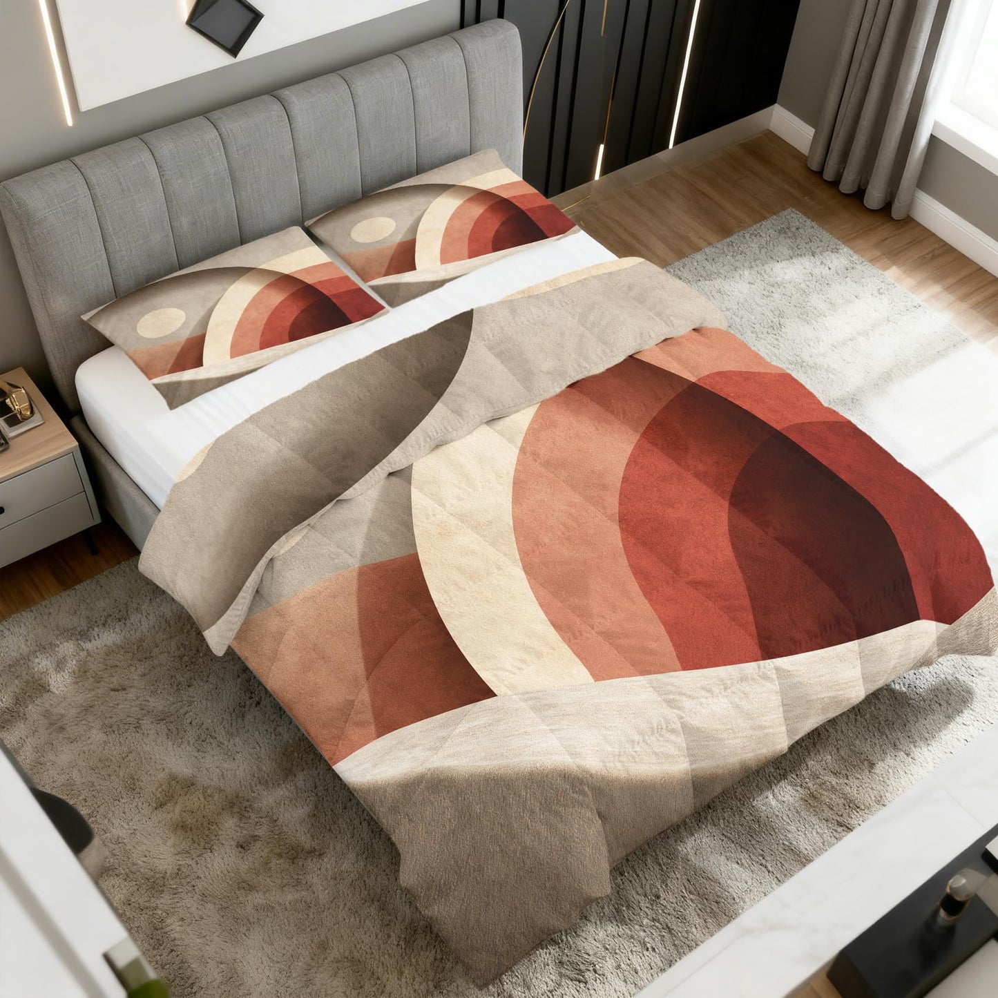 Boho Abstract Full Size Comforter Sets 3 Piece