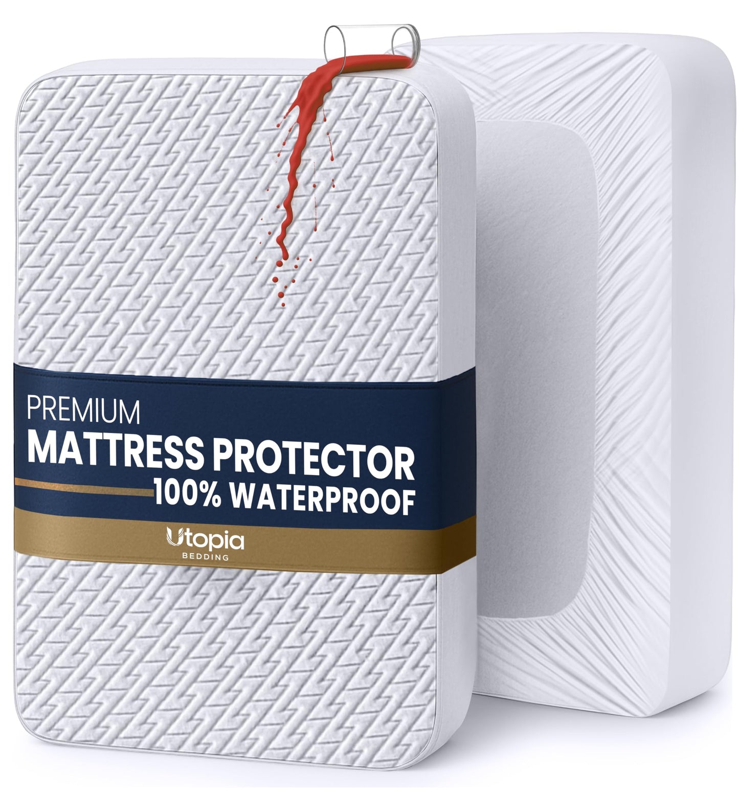 Utopia Bedding Waterproof Mattress Protector Full Size, Premium 3D Air Soft Fabric Mattress Cover, Fits 15 Inches Deep, Breathable, Fitted Style with Stretchable Pockets