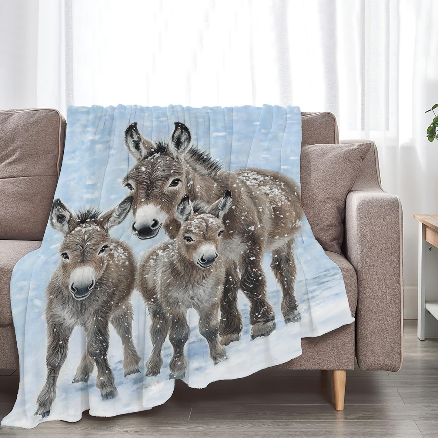 Tijuboni Donkey Throw Blanket Donkey Gifts for Girls Boys Women Men Kids Adults Soft Flannel Fleece Blanket for Couch Sofa Bed Home Decor 40"x50"