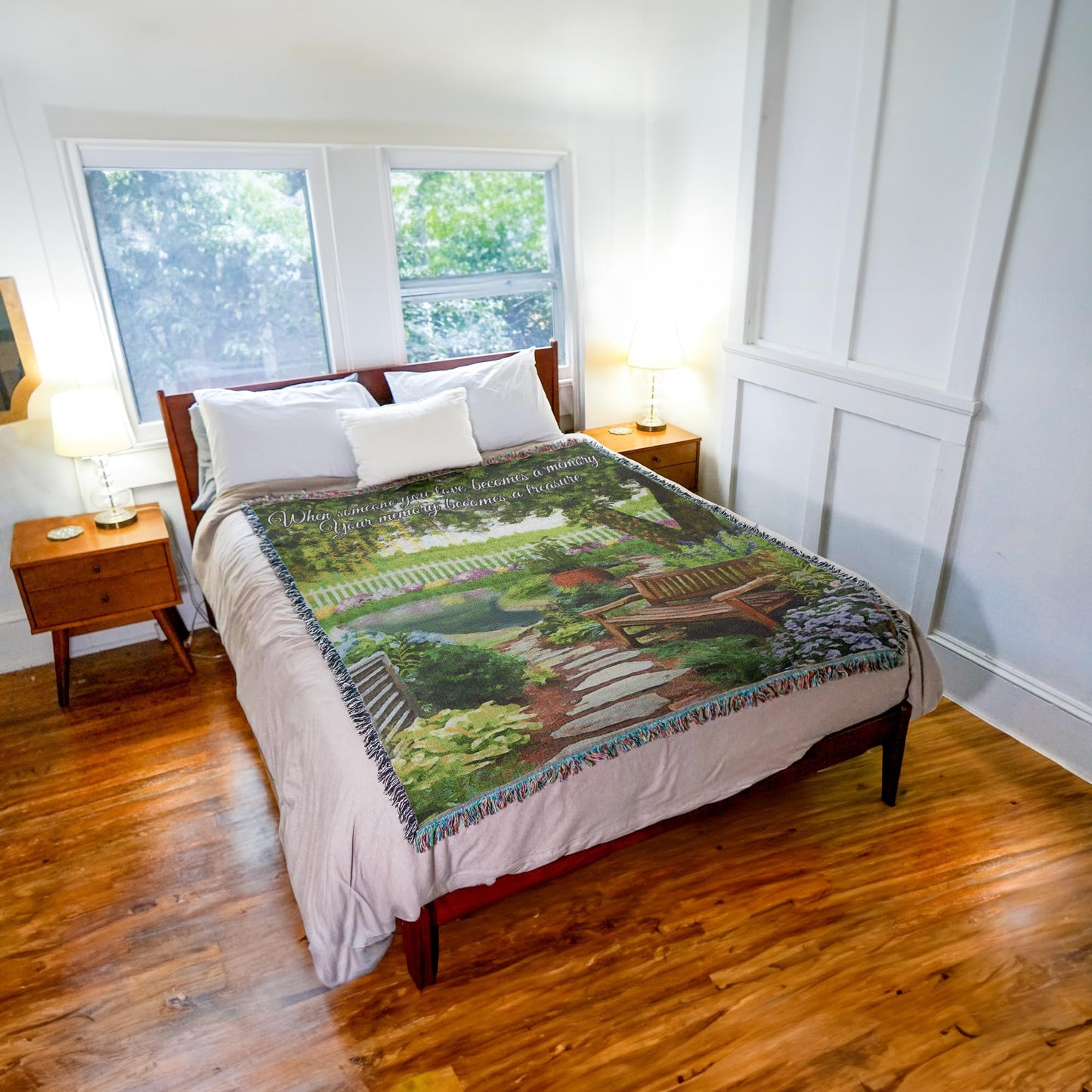 Pure Country Weavers Tranquil Garden Blanket - When Someone You Love Becomes A Memory - Sympathy Bereavement Gift Tapestry Throw Woven from Cotton - Made in the USA (72x54)