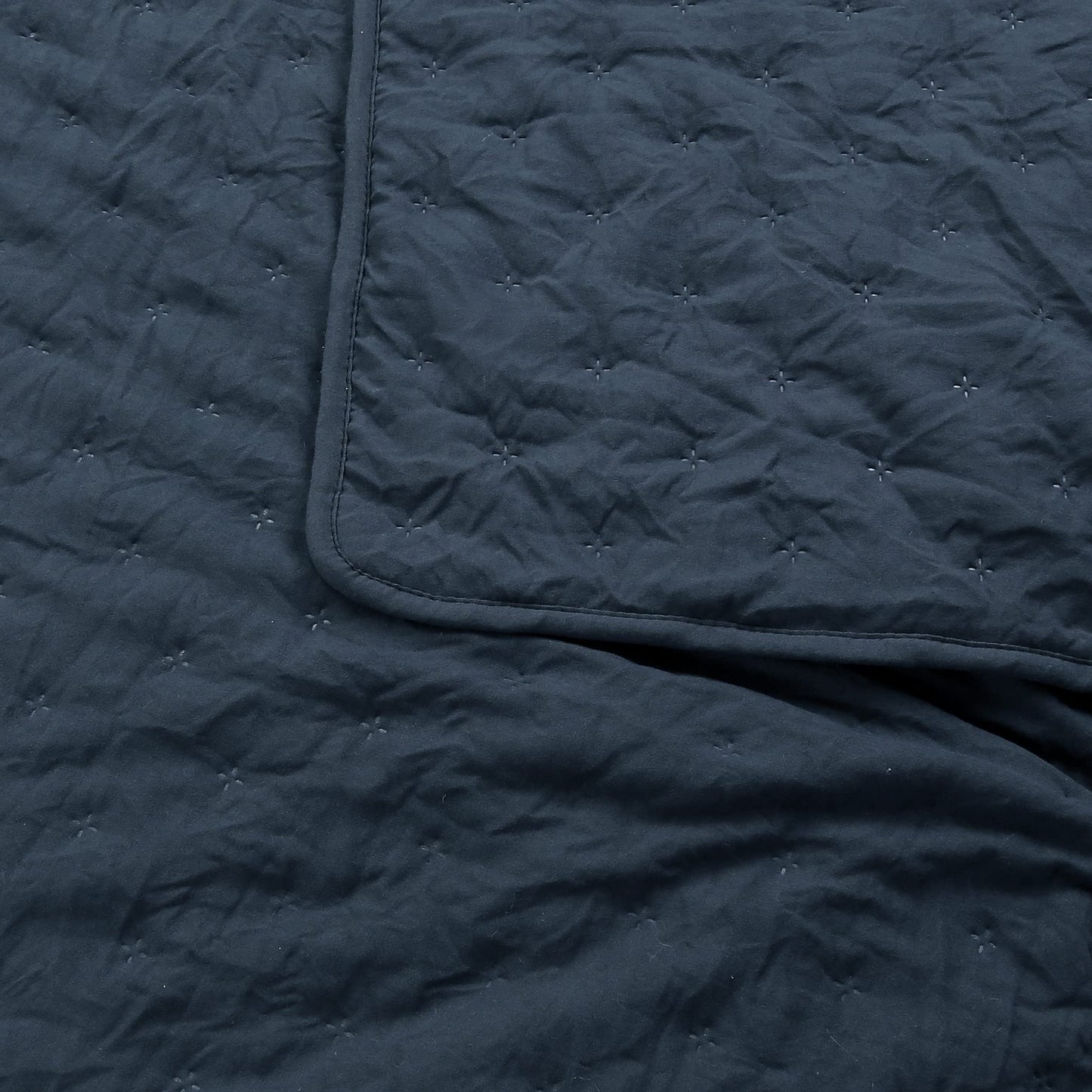 ROARINGWILD Navy Blue Twin Size Quilt Bedding Set with Pillow Sham, Lightweight Soft Bedspread Coverlet, Quilted Blanket Thin Comforter Bed Cover, All Season, 2 Piece, 68x90 inches