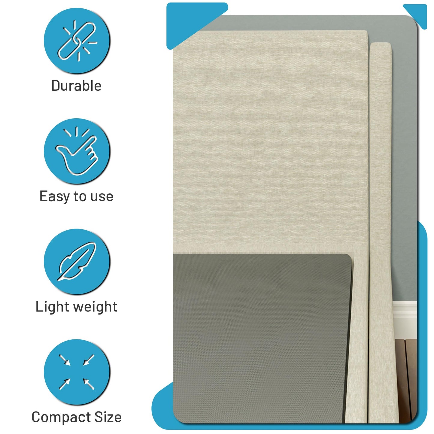Greatonn, 1.5-Inch Split Bunkie Board for Mattress/Bed, Fully Assembled, Improved Comfort and Support, Queen, Grey