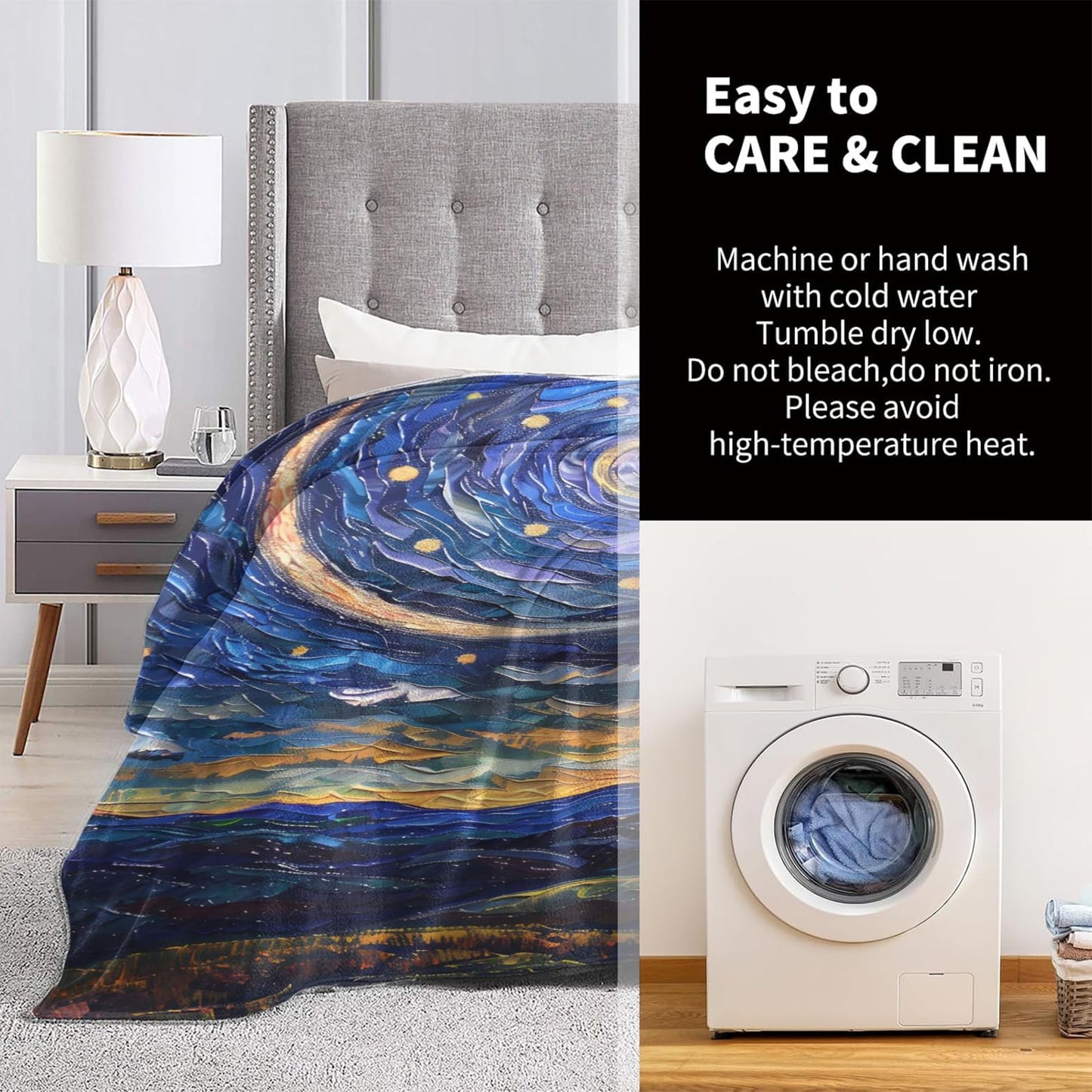 Cute Alien in Space Throw Blanket for Girls Boys Kids Adults, 50x60 in, Cozy Flannel Blanket for Bedroom, Camping, Couch, Room Decor, Fuzzy Warm Soft Gifts
