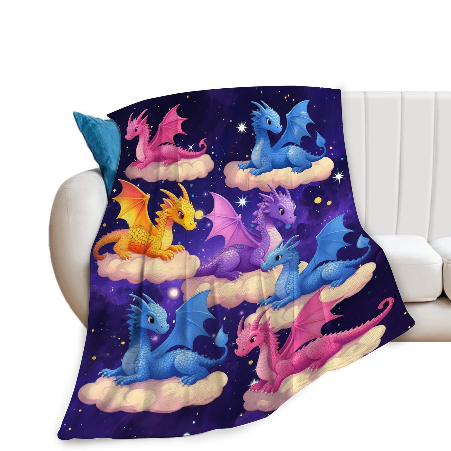 Dragon Throw Blanket - Soft Plush Fleece Bedding Blankets- Cozy Funny Dragon Stuff Gifts for Girls Boys Kids Women 40"X50"